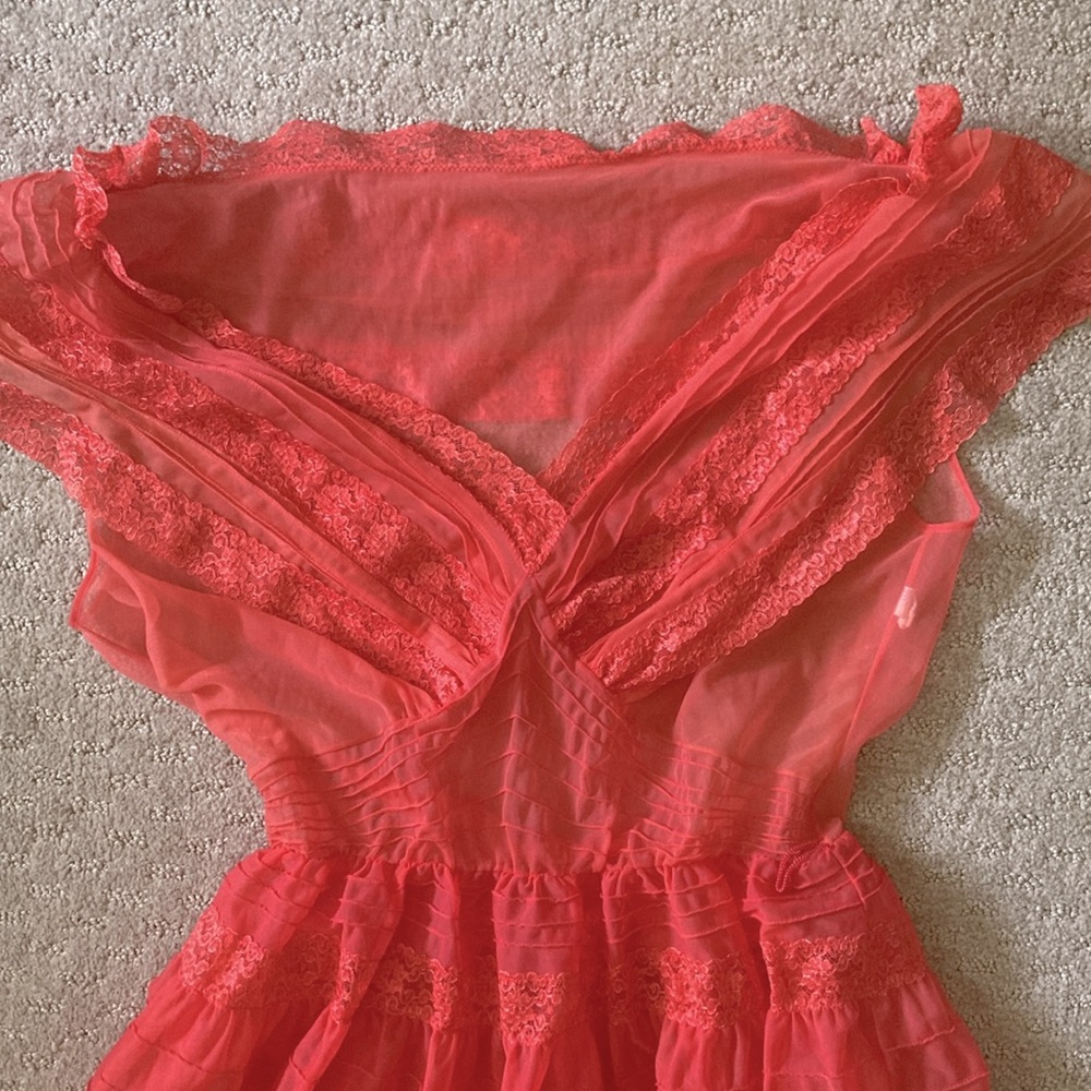 Vanity Fair Coral Lace Trim Chemise Slip - Picture 3 of 7